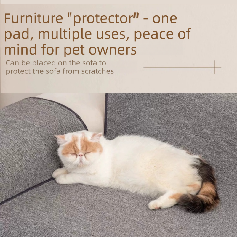 Brown S size 40*60cm Soft Cat Scratching Mat & Lounge Bed – Durable Furniture Protector Rug, Washable Scratch Pad for Cats and Small Pets — image 6