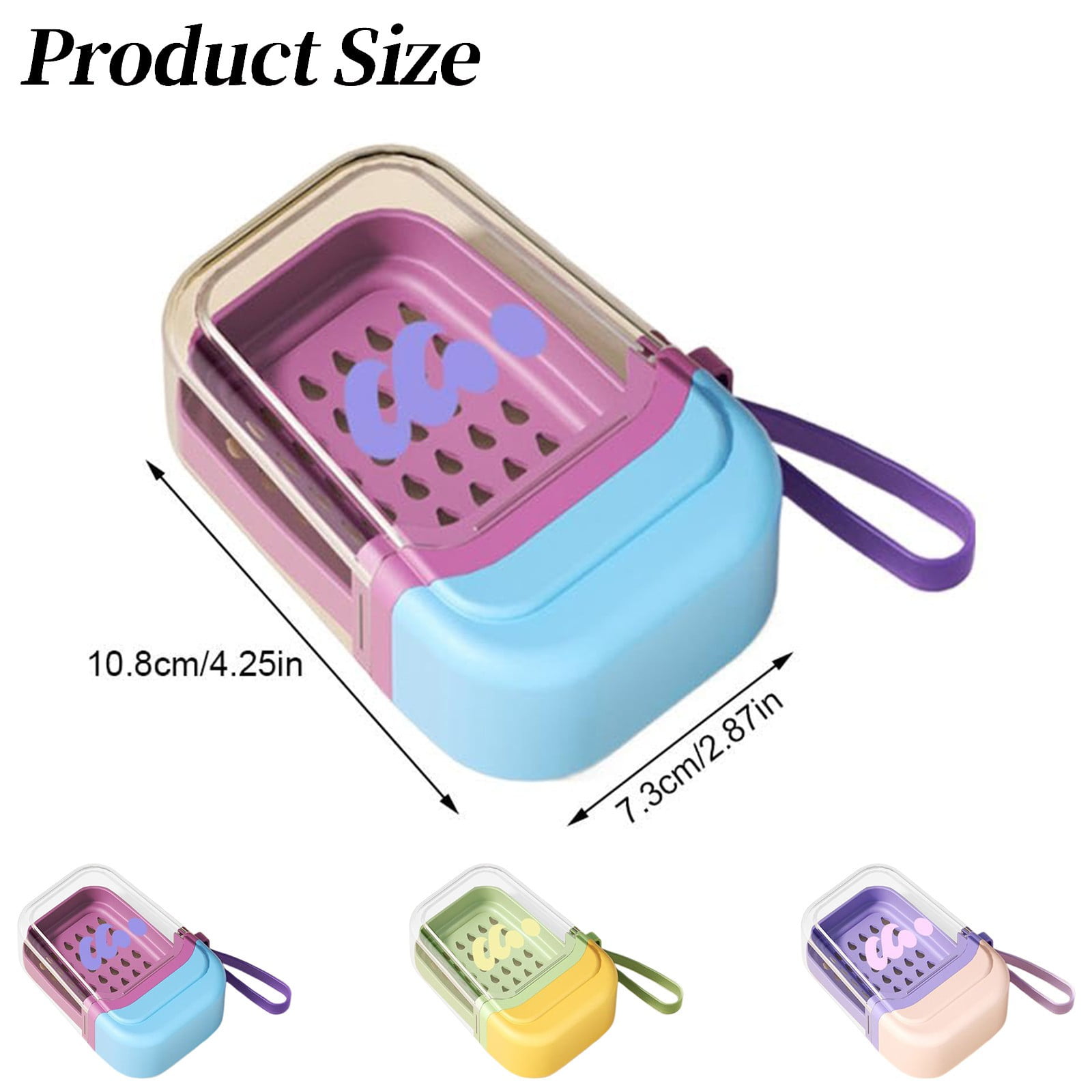 1 Piece Bar Soap Holder Dish for Shower, Travel Soap Case with Lid for Gym, Camping Essentials, Travel Size, Light Blue, 10.8 x 7.3 cm — image 2