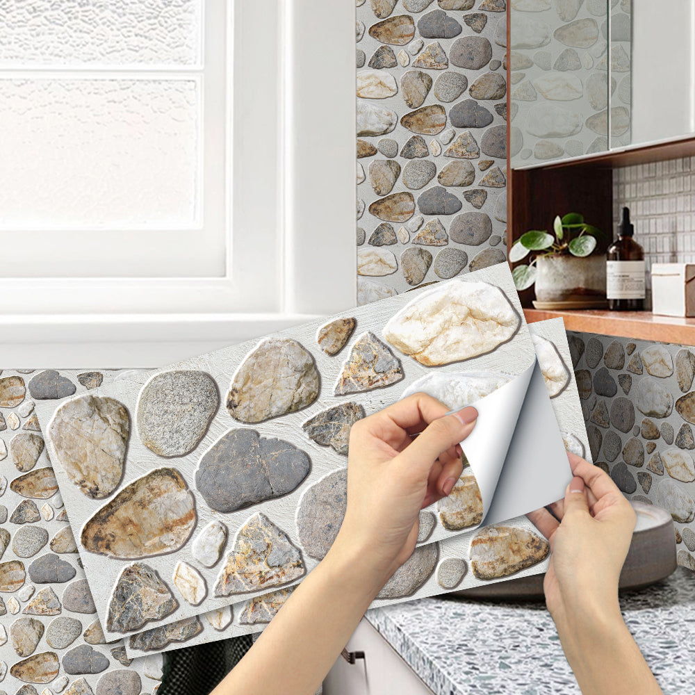 Waterproof Tiles Stone Wallpaper Stickers Bathroom Kitchen Lion Stone — image 2