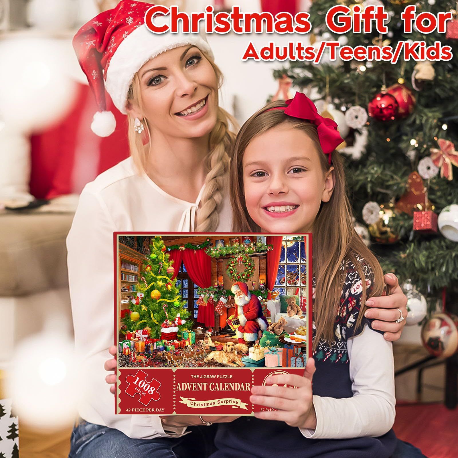 Christmas Holiday Advent Calendar, Puzzle Retro Educational Toys, Winter Holiday Puzzle Christmas Surprise Gift for Kids and Adults — image 2