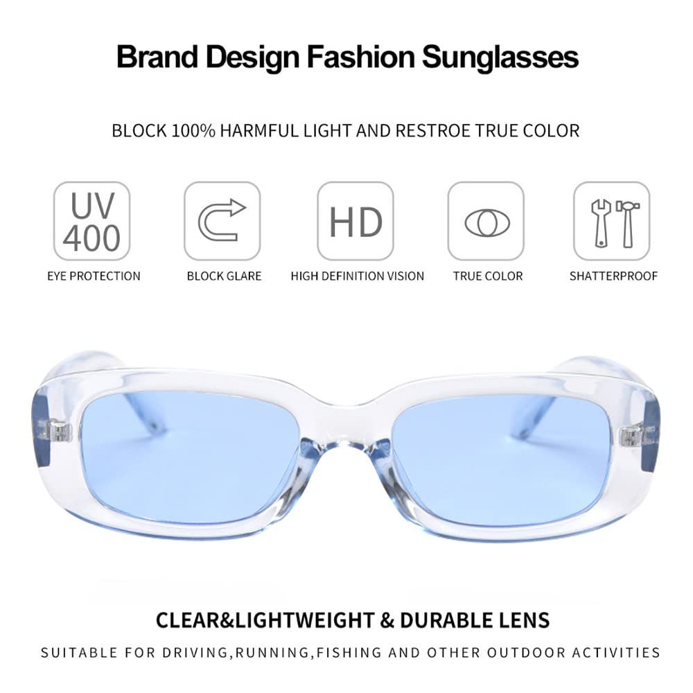 Rectangle Sunglasses for Women Men Trendy Retro Fashion Sunglasses Protection Square Fram which is environmental — image 2