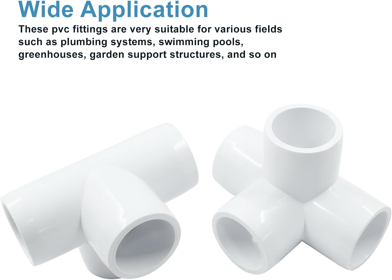 Biaungdo 4 Pcs 1/2" PVC Pipe Fitting, 4 Way Elbow Pipe Connector Furniture Grade Corner Fittings PVC Elbow Fitting for DIY Shelf Garden Support PVC — image 3