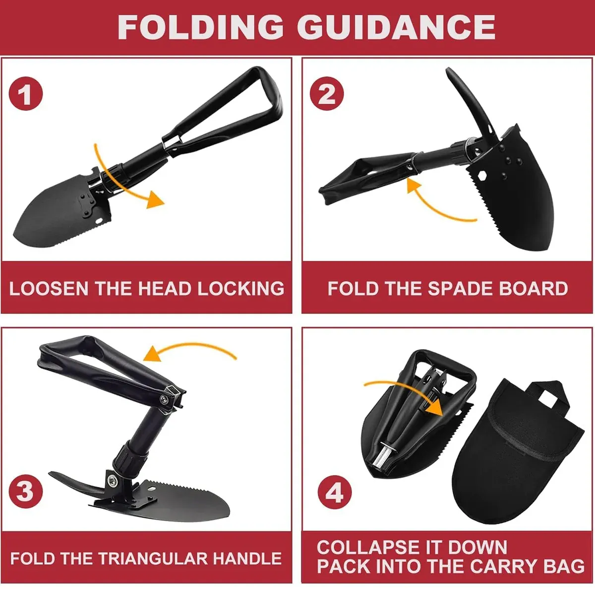 Folding Survival Shovel Outdoor Camping Emergency Tool For Hiking Fishing Rescue Gear โ image 4