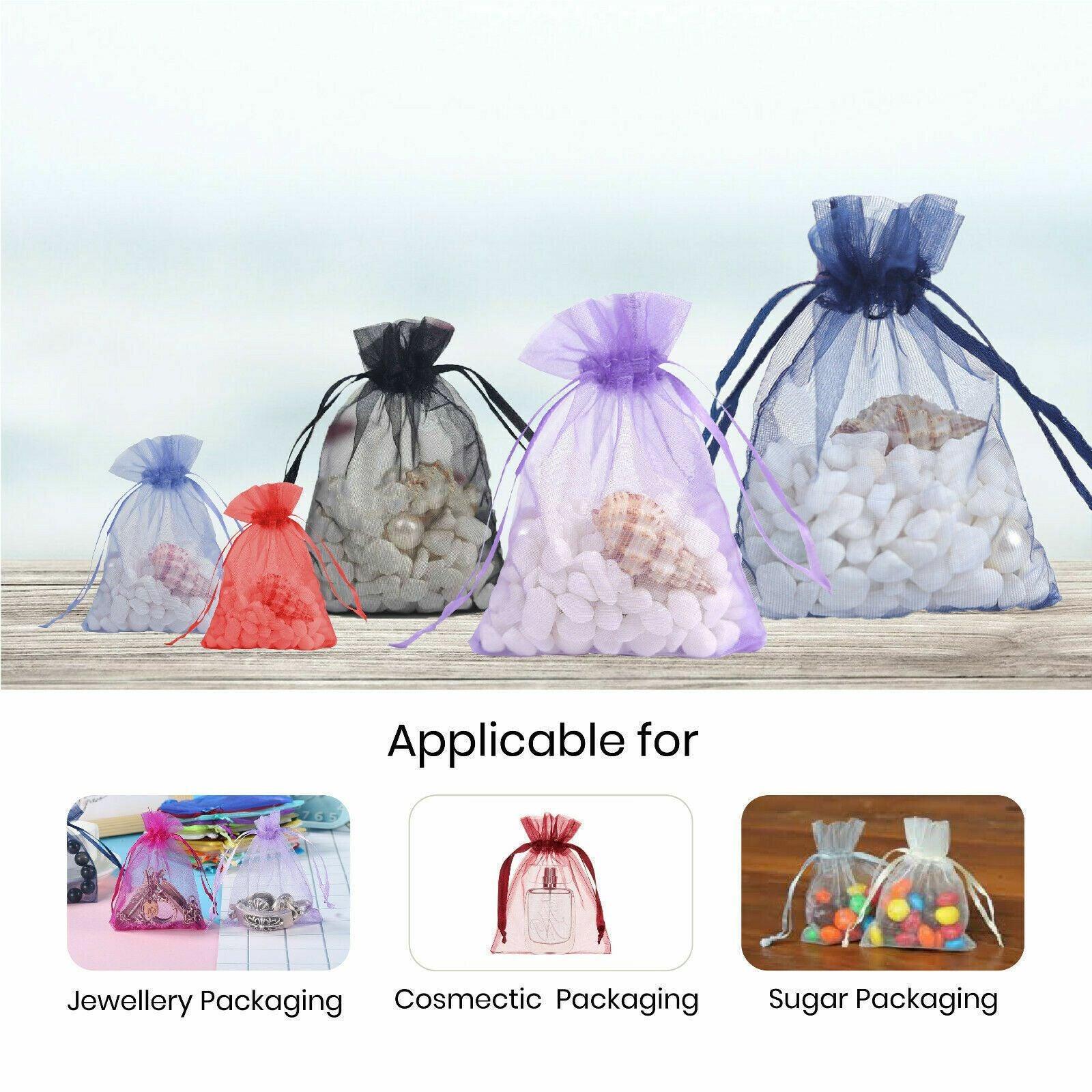 50PCS Organza Bag Sheer Bags Jewellery Wedding Candy Packaging Sheer Bags 10 × 15 cm - Light Blue/50PCS — image 5