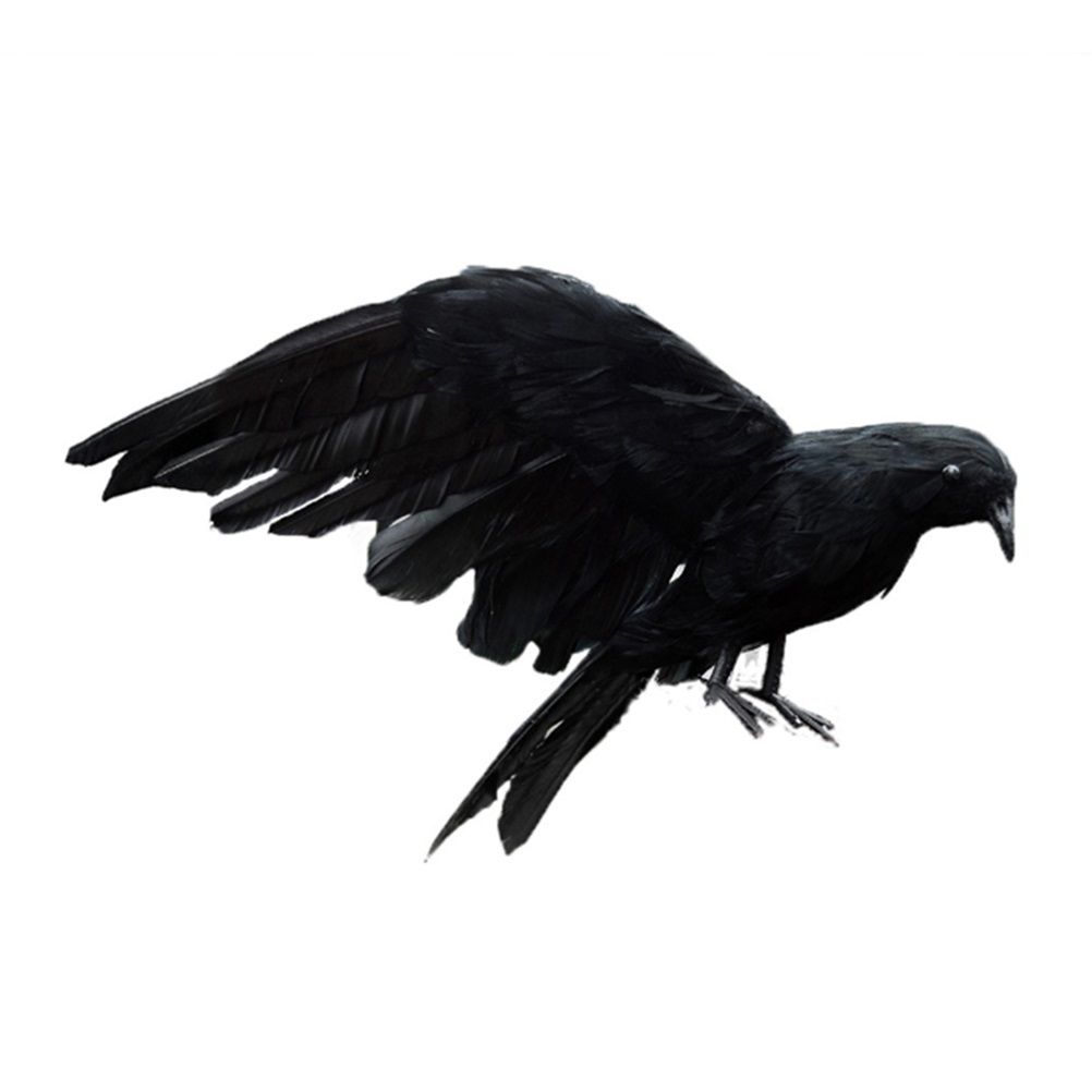 Black Crow Decoration Halloween Realistic Feathered Crows Haunted House Decor for Party Decoration Supplies — image 3
