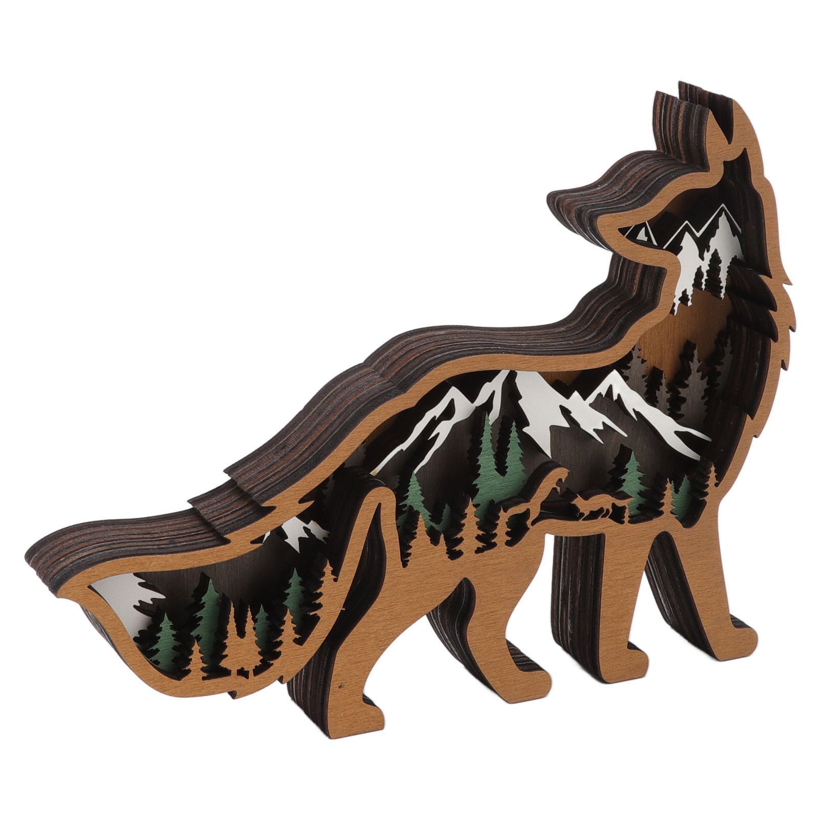 Wood Animal Ornament Multi Layered Creativity Mechanically Engraved Wooden Animal Crafts for Home Office Decoration — image 2