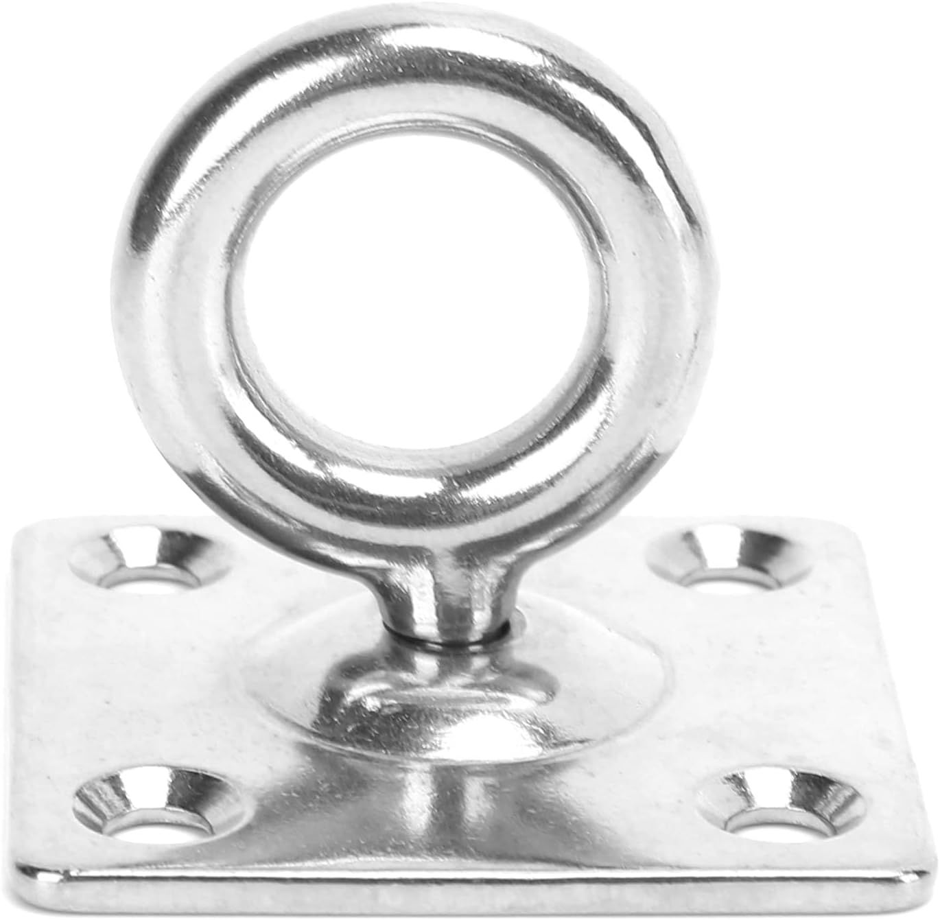 3pcs Stainless Steel Fixed Eye Plate Hooks for Ceiling and Wall Mounting Square Shaped Clip for Hammocks Heavy Duty Metal Suspension Hanger(6mm) — image 2
