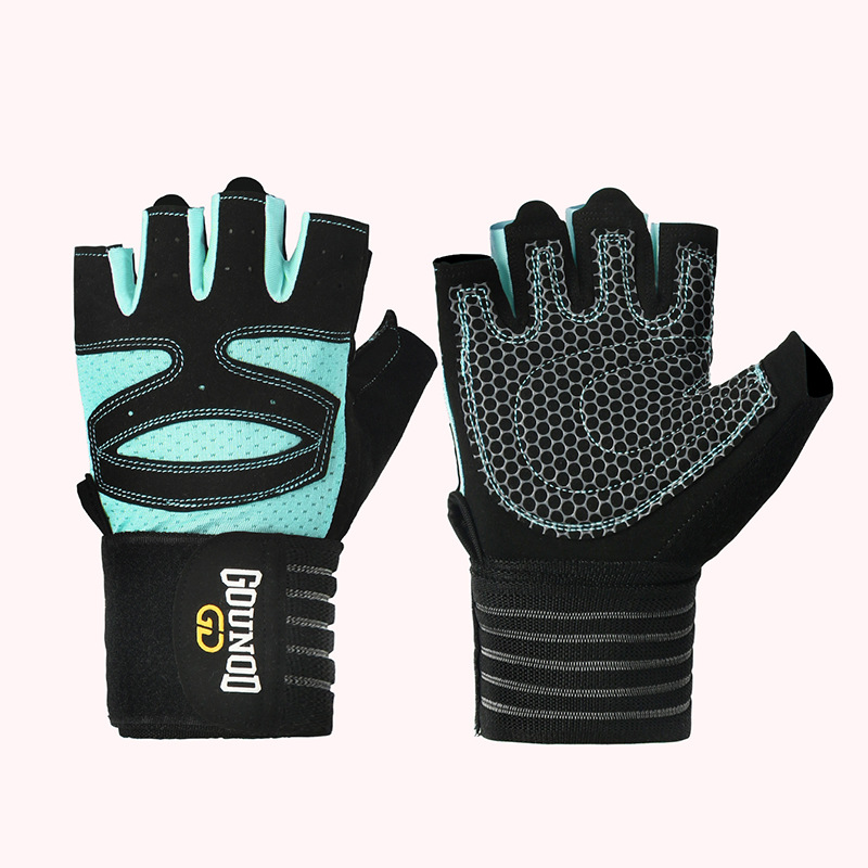 Size L Black And Blue Breathable Anti-Slip Gym Gloves for Workout and Weightlifting - Durable, Adjustable Fitness Gloves for Men and Women โ image 2