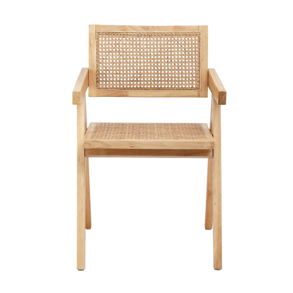 Artiss 1x Dining Chair Wooden Rattan Seat Rubber Wood Frame โ image 3