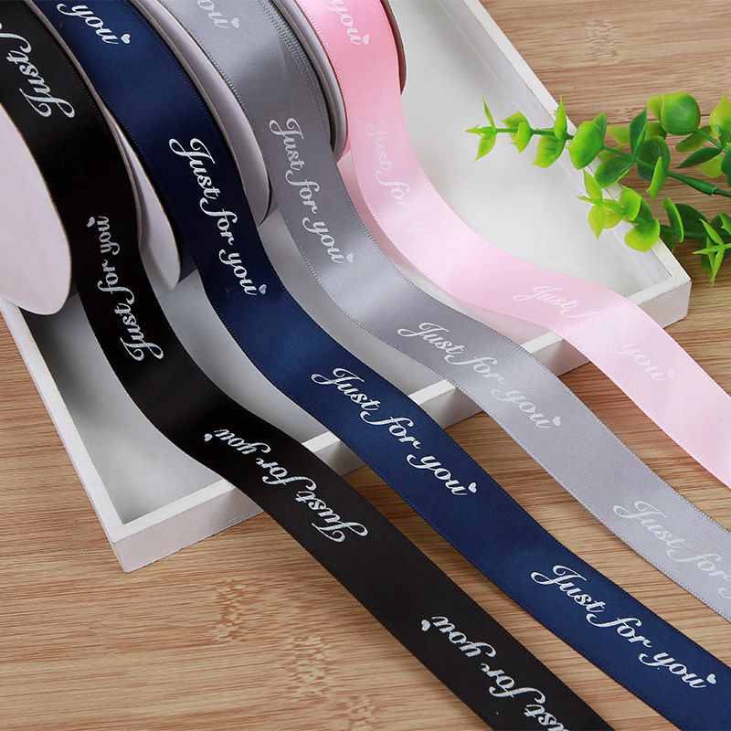 2.5 cm Embossed Ribbon Printing English Ribbon Gift Wrap Ribbon Butterfly Wrap Material, Flower Wrap Ribbon(4pcs) — image 2