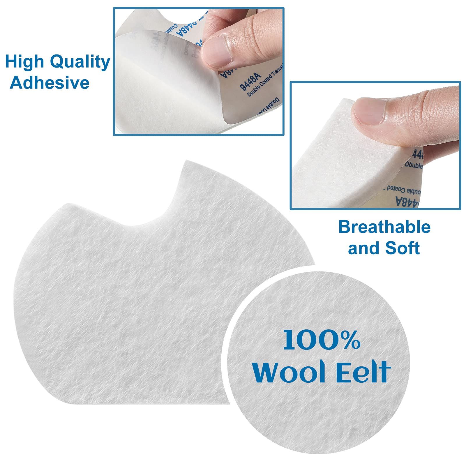 24 Pieces Ball of feet Pain Felt Forefoot Cushion Pads Self-Adhesive Foot Cushion Pads for Men Women Dancing Pain Relief (White) โ image 4