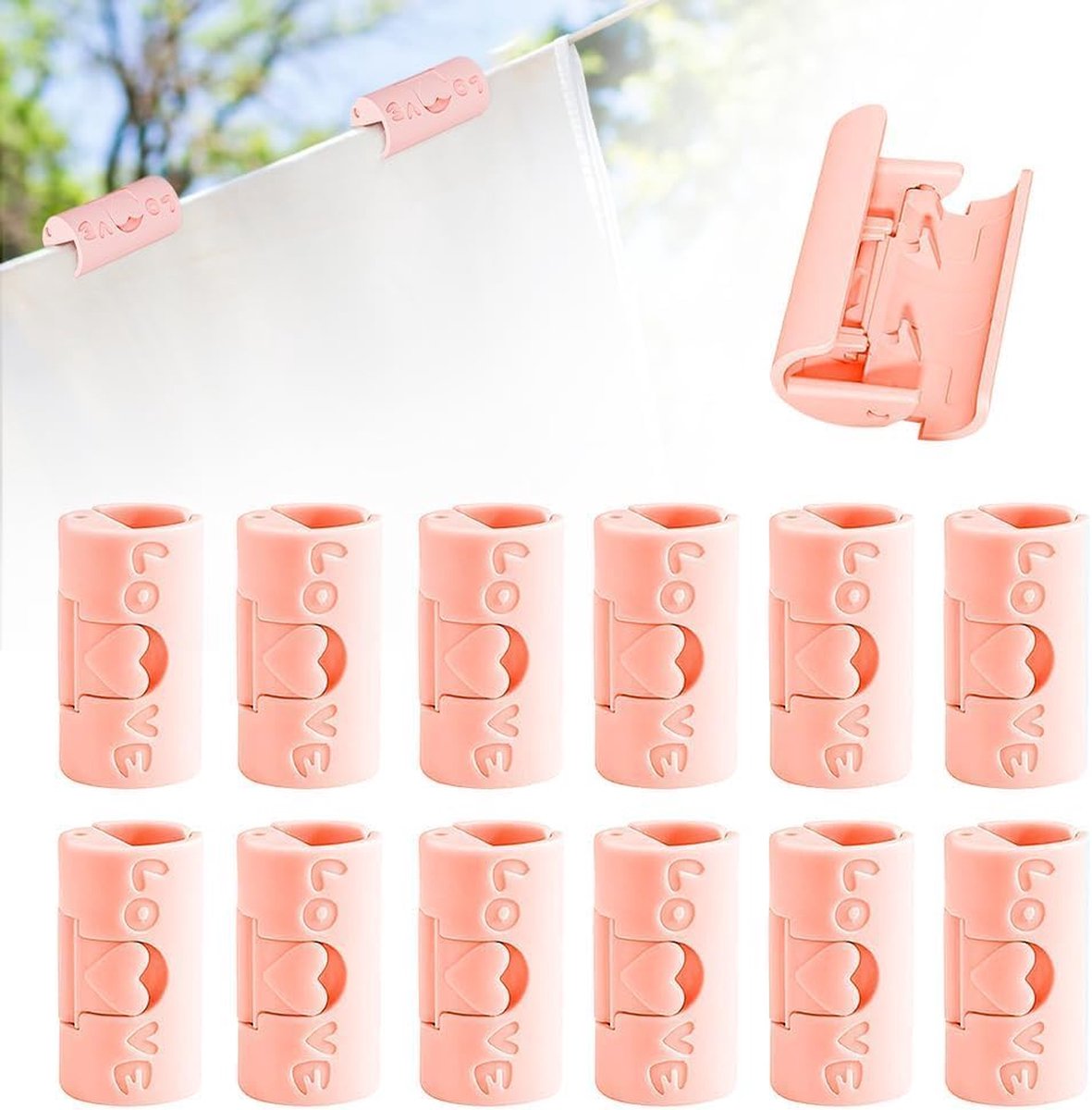 Duvet Clips - 12 Pieces - Sturdy Duvet Clips - Duvet Clamps - Duvet Pegs - Clip Duvet Cover - Prevents Your Duvet from Shifting - Clamps - Pink