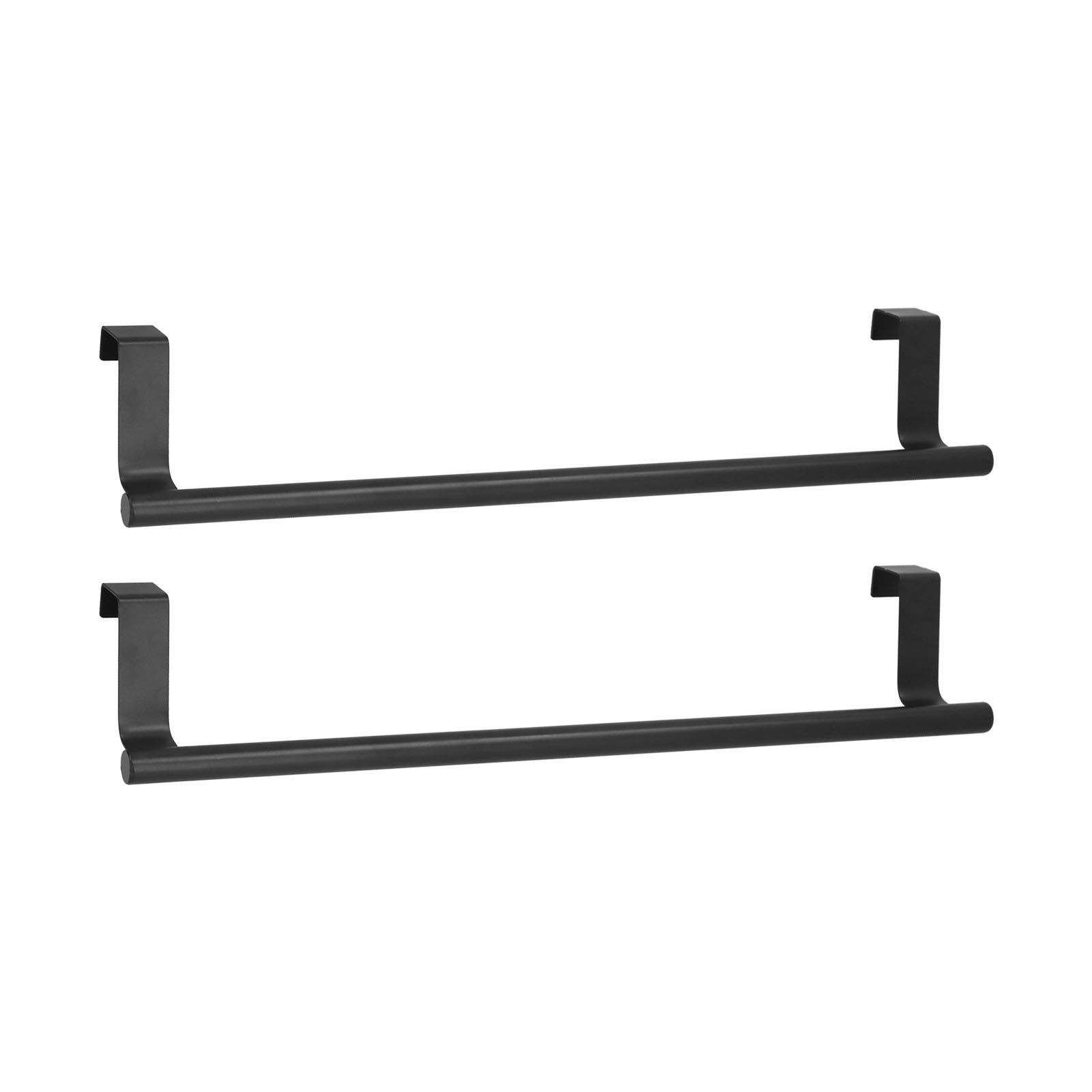 2Pcs Towel Rack Black Hangable Punch Free Nail Free Cabinet Door Towel Rack for Home Hotel36CM โ image 4