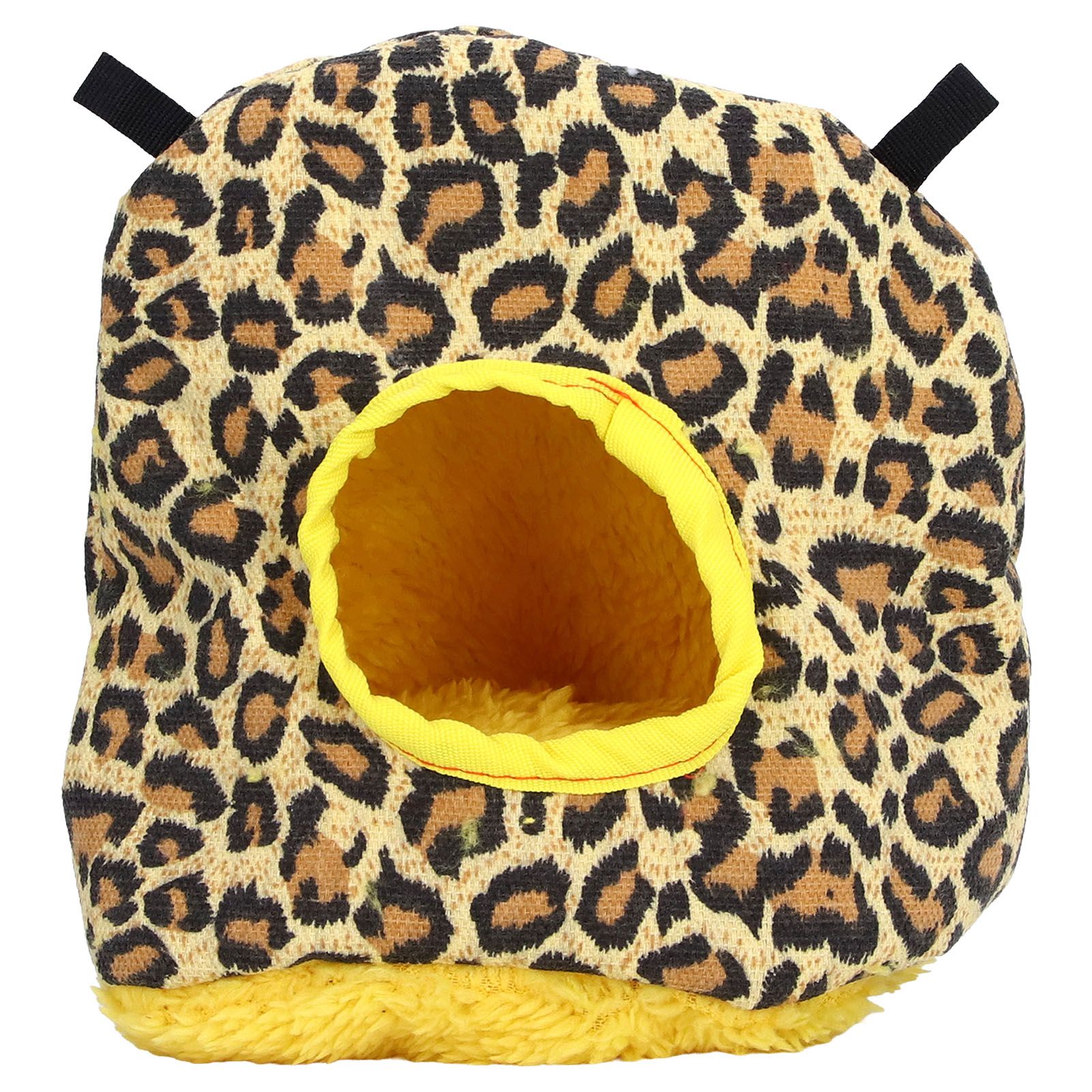 Warm Birdhouse Round Shape Soft Plush Save Space Easy Clean Safety Parrots HouseLeopard Print — image 2