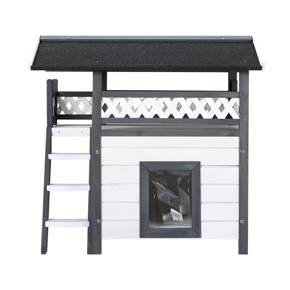 i.Pet Outdoor Cat House Shelter 77cm x 50cm x 73cm Rabbit Hutch Wooden Condo Small Outdoor Cat House โ image 3