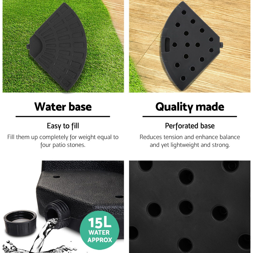Instahut 3m Outdoor Umbrella w/Base Cantilever Beach Garden Patio Black โ image 5