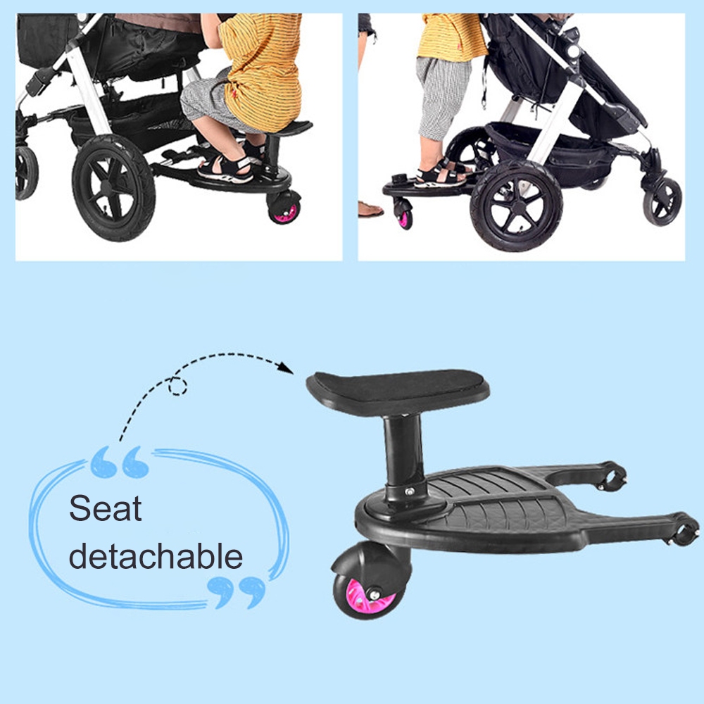 Stroller Step Board Toddler Buggys Wheel Standing Board Skateboard For Pram Kids Pink โ image 3