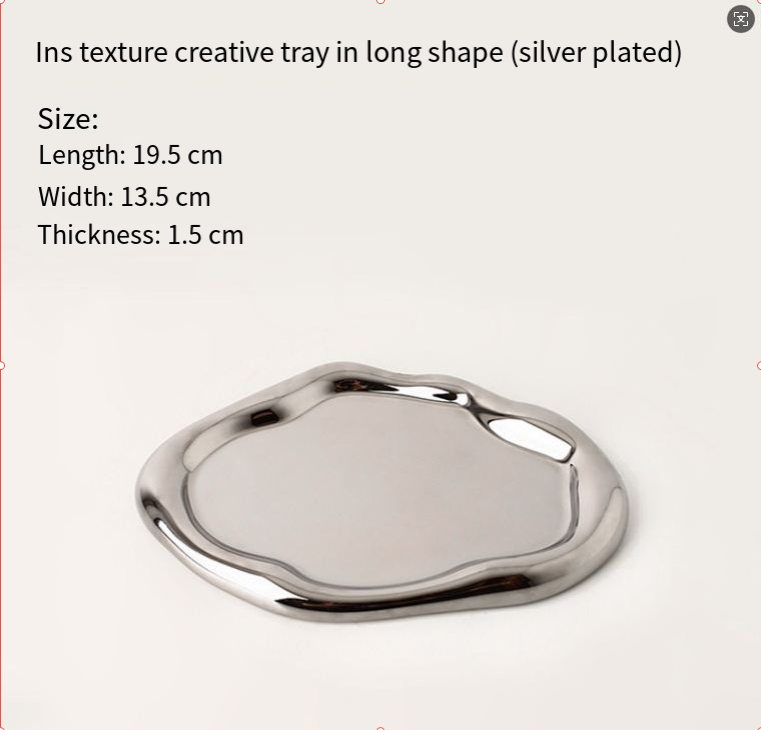 Silver Plated Ceramic Tray Set (Round & Long Shapes) – Minimalist Luxury Decorative Organizer for Jewelry, Vanity & Home Display| Other Styles Available in — image 6