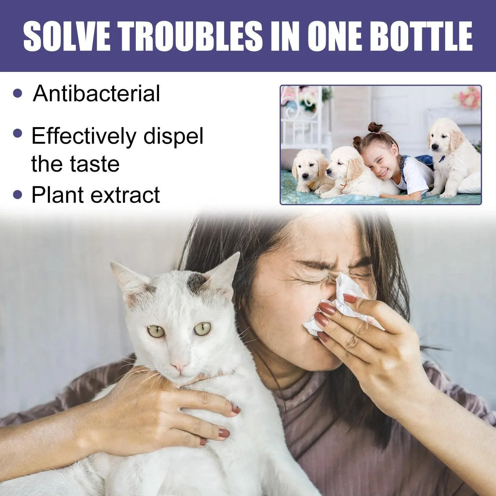 Pet Deodorant Spray for Cats and Dogs Eliminates Urine Feces Odors Air Freshener β image 5