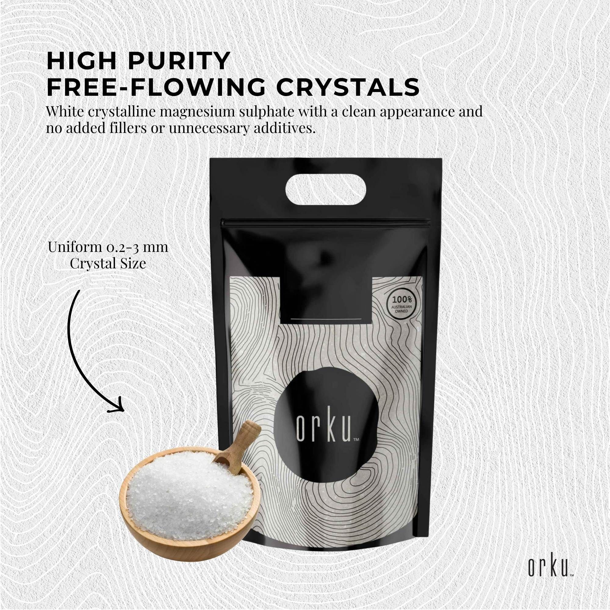Orku 10Kg USP Epsom Salt Crystals Magnesium Sulphate - Bath Soak Salts — image 3