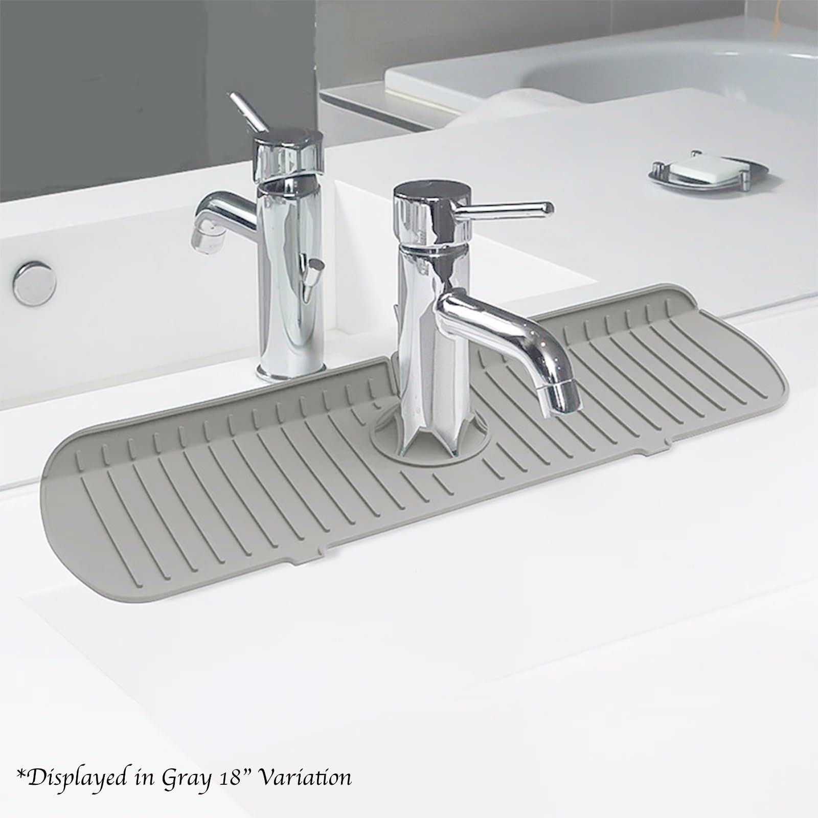 Faucet Mat Splash Catcher, Handle Drip Catcher Tray, Multipurpose for Kitchen Dish Drying Mats Sponge Holder — image 3
