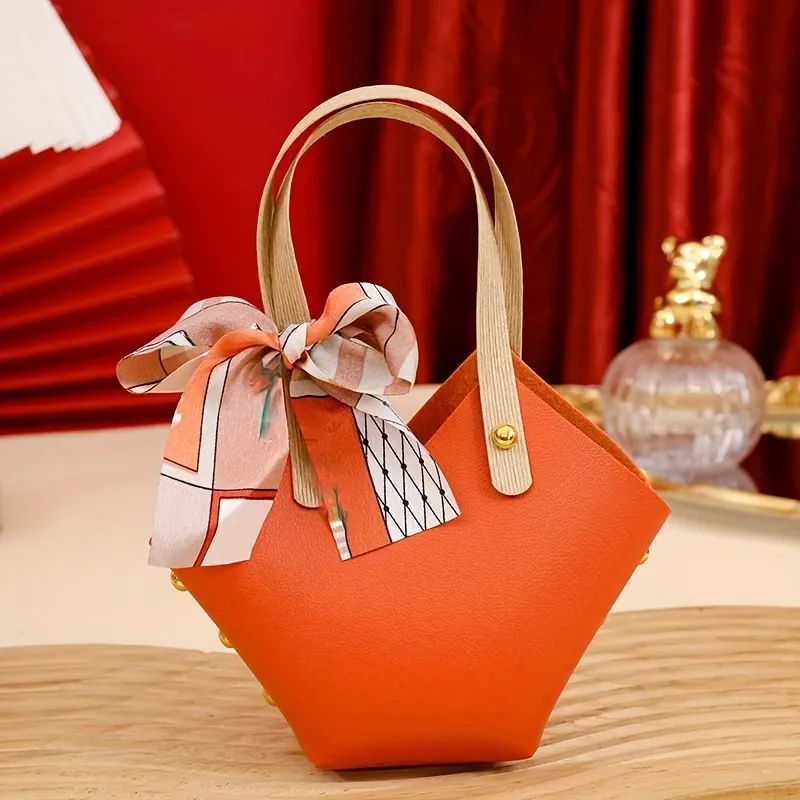 10PCS๐ French Luxury Scarf Handbag Gift Box | Mini Cute DIY Party Favor Bag, Top Choice for Wedding Favors & Bridal Showers/PINK โ image 6