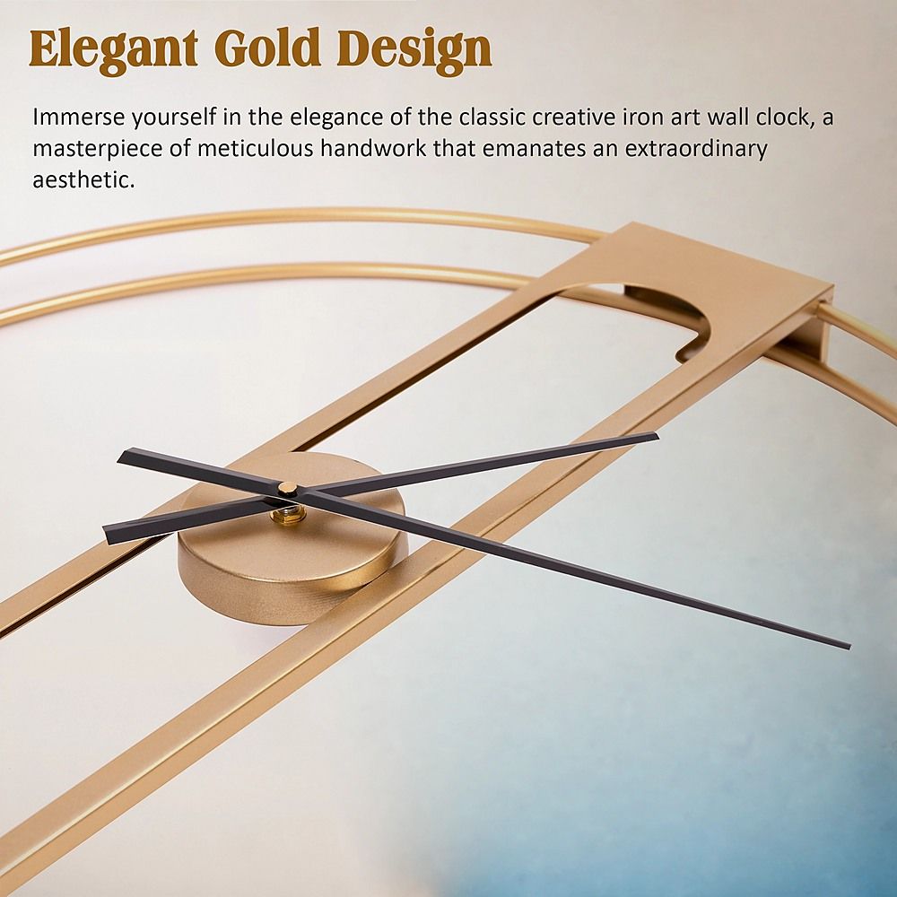 Gold Clover Metal Wall Clock — image 5