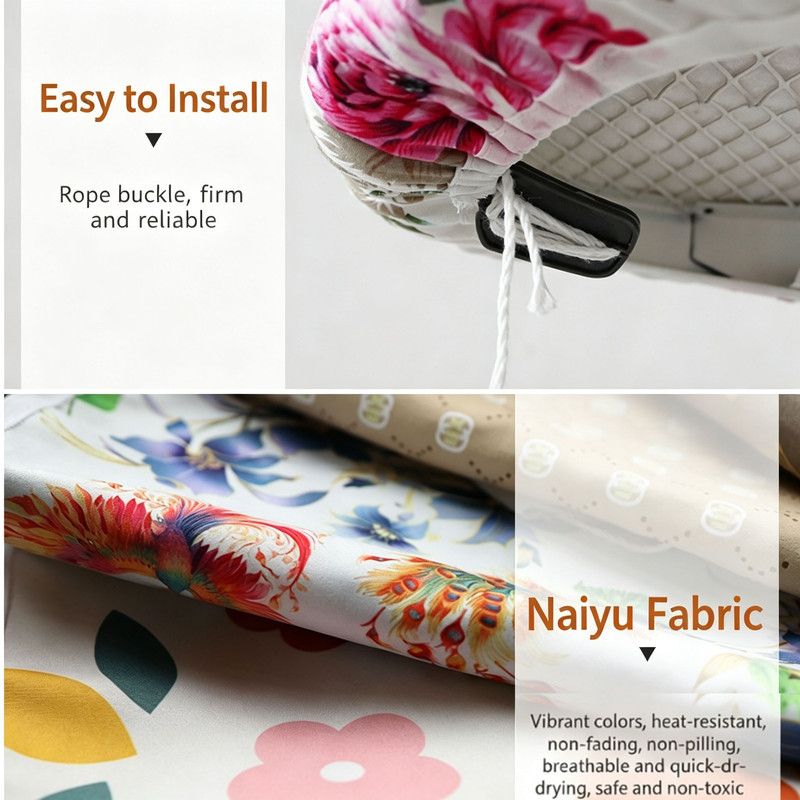 Ironing Board Cover with Heat Resistant Cotton Pad, Non-Fade Thick Replacement Fabric Cover, Elastic Drawstring, Breathable Heat-Proo โ image 3