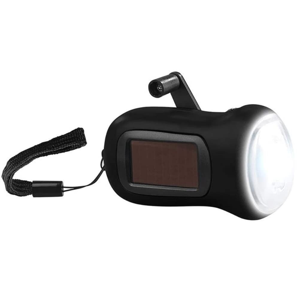 Hand Crank Dynamo Solar, LED Powered Flashlight Emergency Eco Rechargeable Torch Wind Up Torch for Camping Hiking Traveling โ image 3