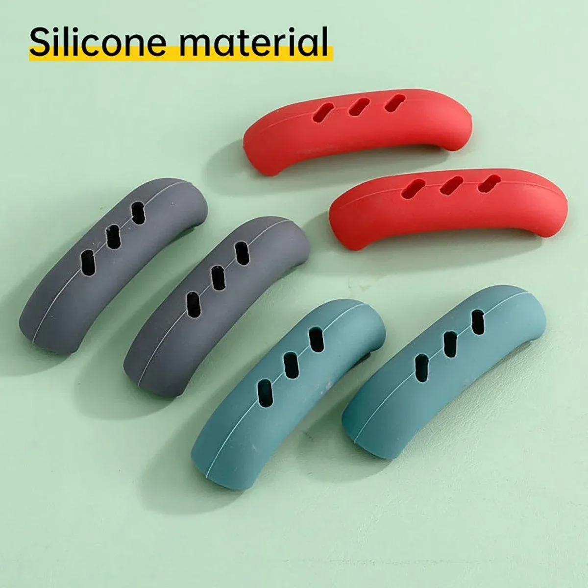 2pcs Silicone Pan Handle Covers Heat Resistant Anti-Ironing Wok Ear Insulated - Red โ image 5
