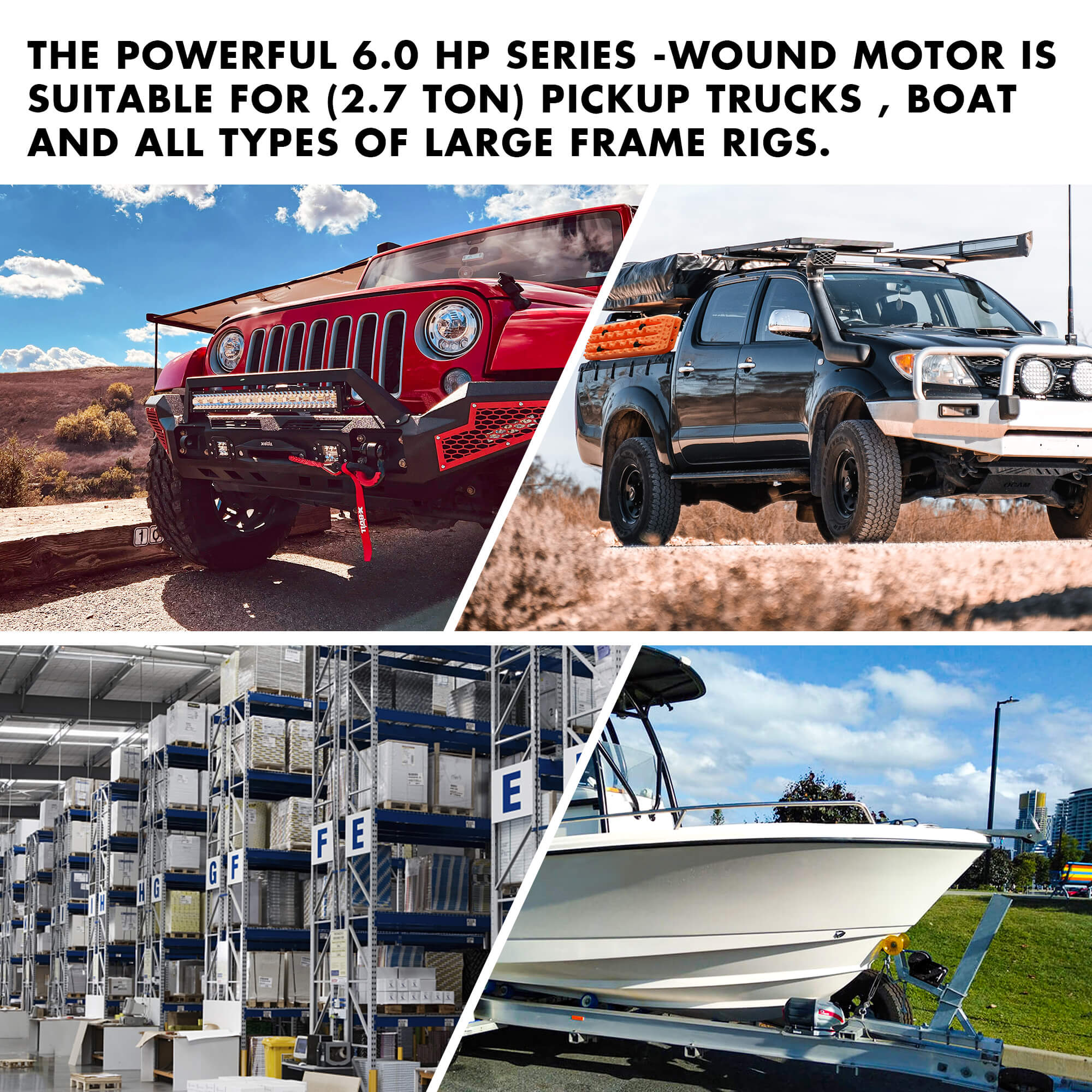 X-BULL 12000LBS Electric Winch 12V 4x4 synthetic rope 4WD Car with winch mounting plate โ image 5