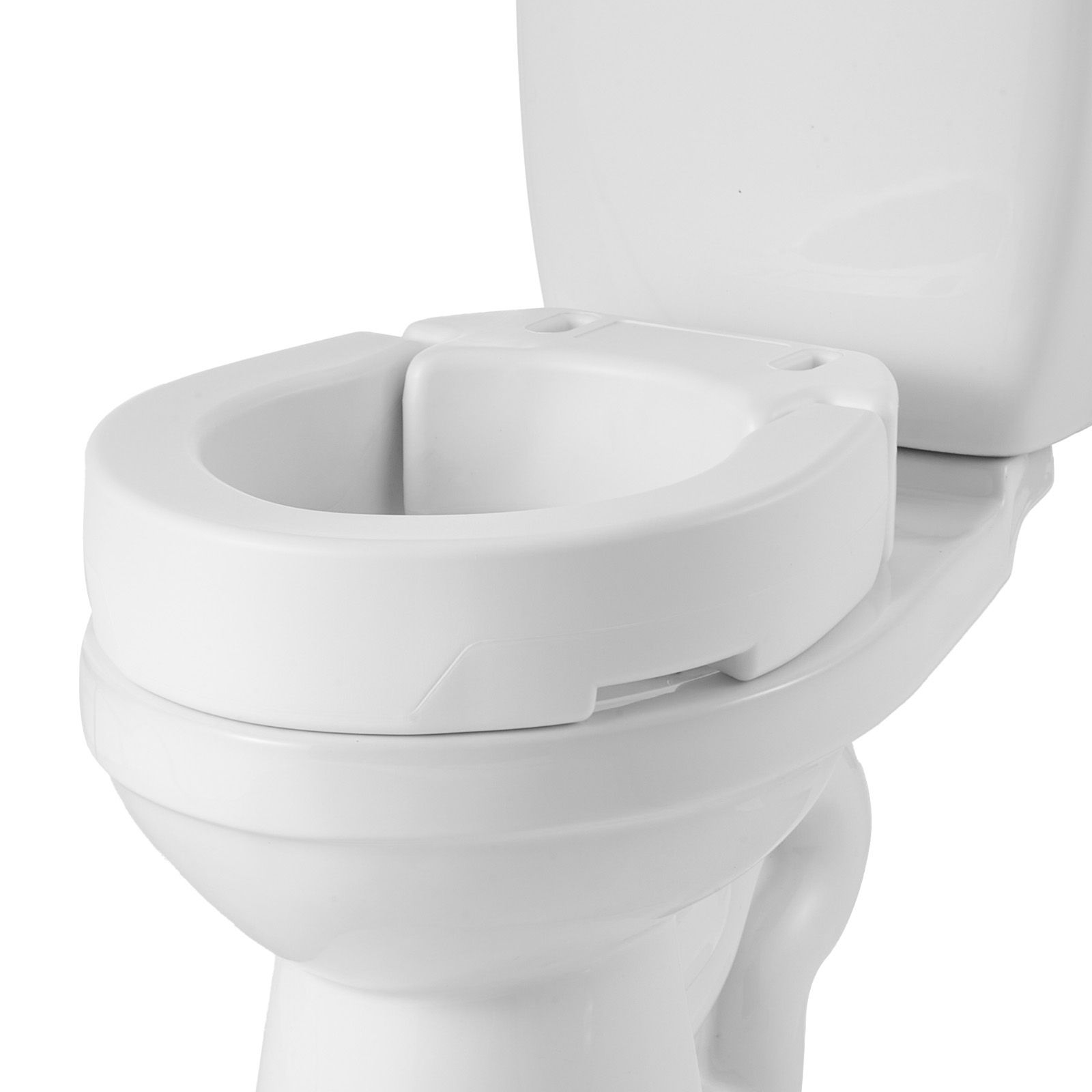 Raised Toilet Seat, 136.1 kg Load Capacity, 88.9 mm Lift Height, Commode Elevated Toilet Seat Riser with Enlarged Opening for Seniors, Elderly, Handicap