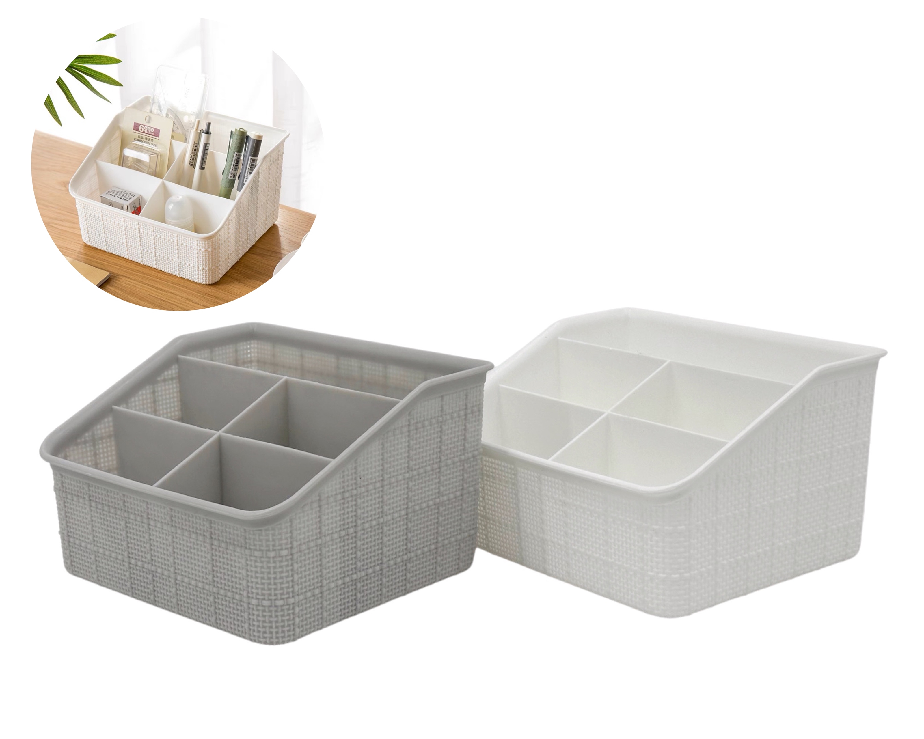 bulk 24 Plastic Multi Organiser 2 Asst 19x12cm