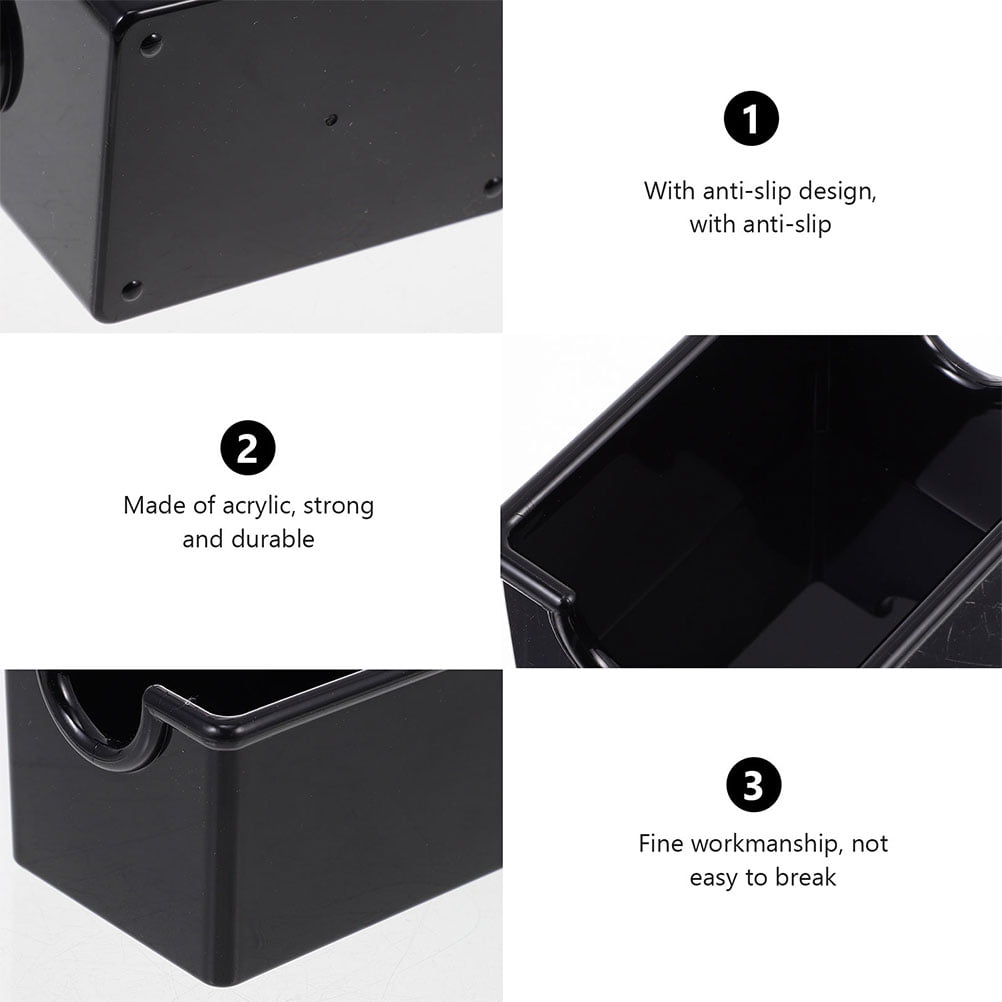 Black Acrylic Sugar Packet Organizer for Coffee Bar and Tea Bags Storage 9.5 × 5.5 × 5 Inches — image 2
