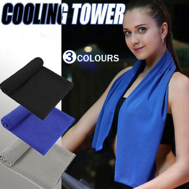 Cooling Towel Sports Ice Scarf Quick Dry Breathable Gym Fitness Golf 1pc - Blue — image 2