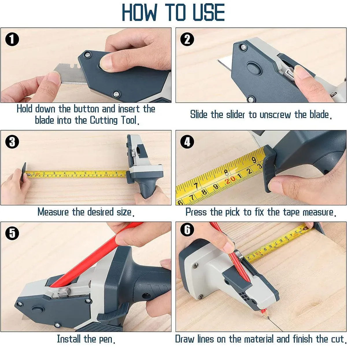 Drywall Gypsum Board Cutter Woodworking Special Knife Compasses for Decoration — image 5