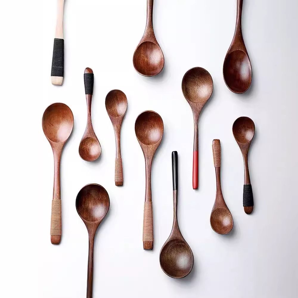 Wooden Spoon Create Credit Long Handle [beech varnish] large round 17*4 cm — image 4