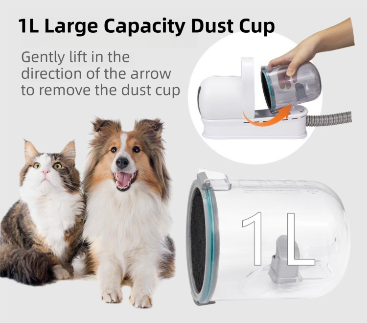7-in-1 White Multifunctional Pet Grooming Vacuum Kit - Dog Cat Home Barber Shop & Low Noise Shedding Groomer with 1L Large Dust Cup โ image 4