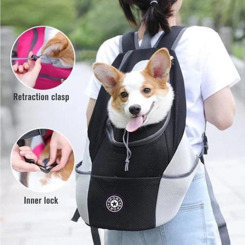 Breathable Mesh Pet Carrier Backpack For Dogs Cats Hiking Travel - Green M โ image 2