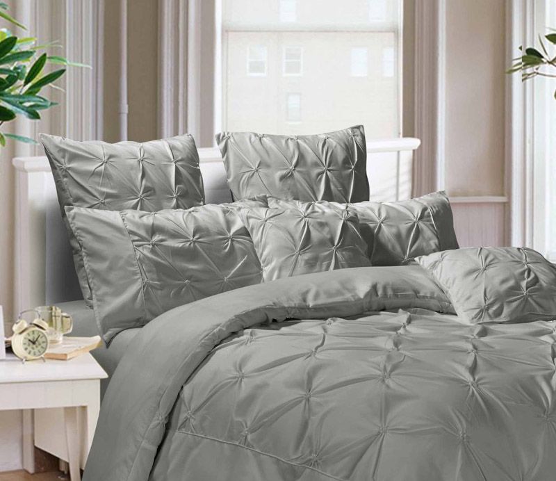 Diamond Pintuck Premium Ultra Soft Standrad size Pillowcases 2-Pack - Grey — image 2