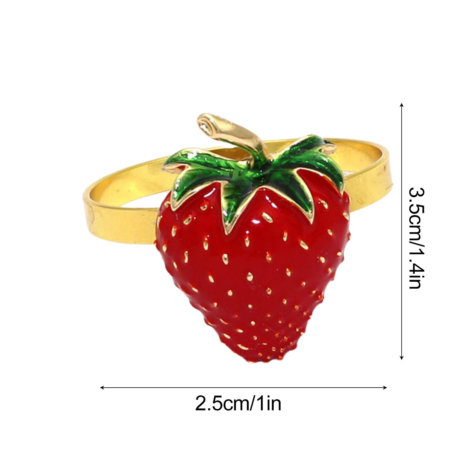 6 PCS Strawberry and Lemon Napkin Rings Alloy Napkin Rings Napkins Rings โ image 3