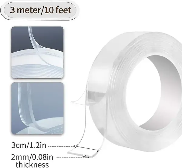 Clear Double-Sided Nano Tape, Washable Reusable Strong Adhesive Mounting Tape for Home, Office, Wall Decor and Craft Projects โ image 2