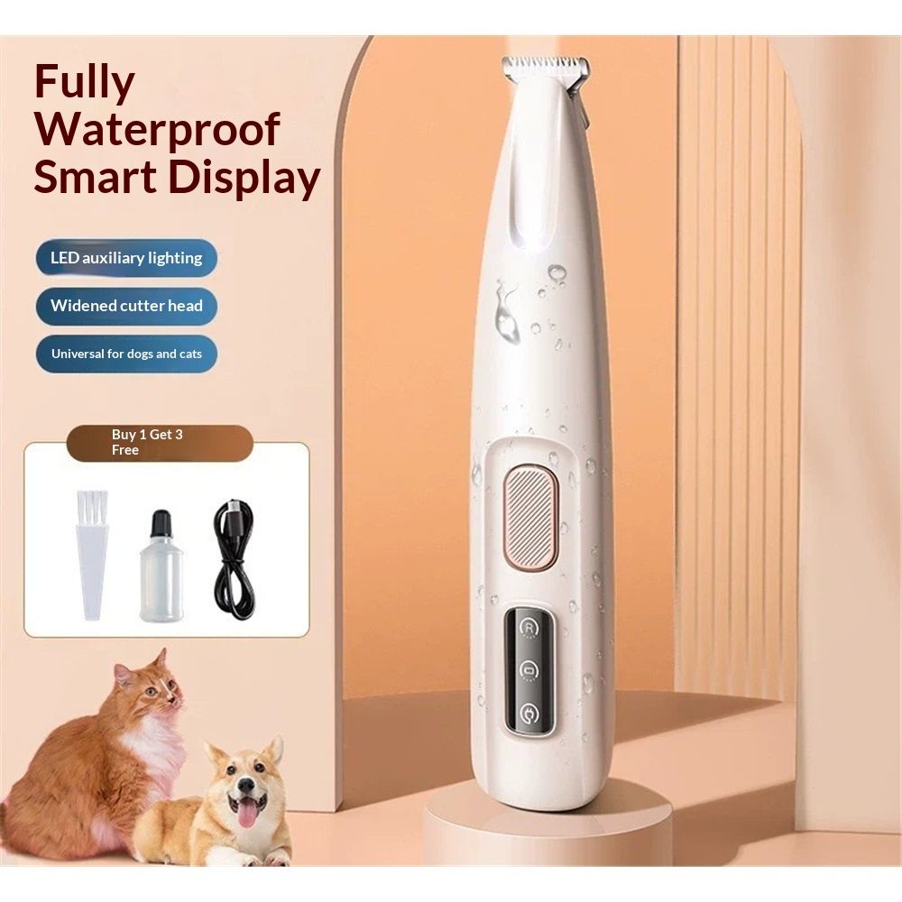Silent, Cordless, Handheld and Washable Pet Hair Clipper. Equipped with LED Lights Paw Trimmers for Pet's Feet, Rechargeable, Eyes, Ears, Fac β image 2