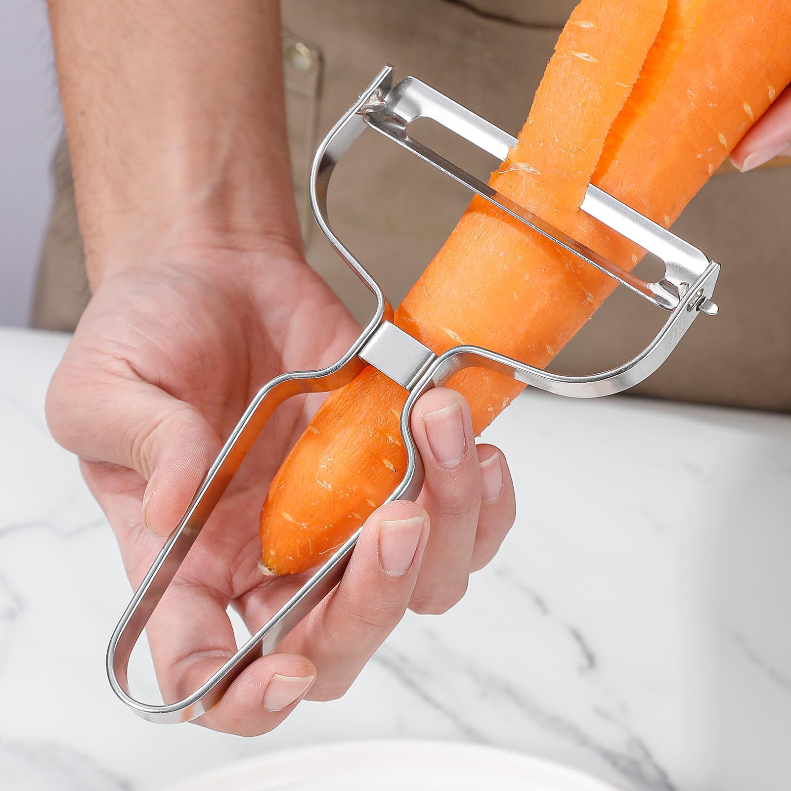 Stainless Steel Vegetable Fruit Peeler Slicer, for Potato Carrot Cucumber Apple, Kitchen Gadgets, Rustproof, Durable, Easy to Use โ image 2