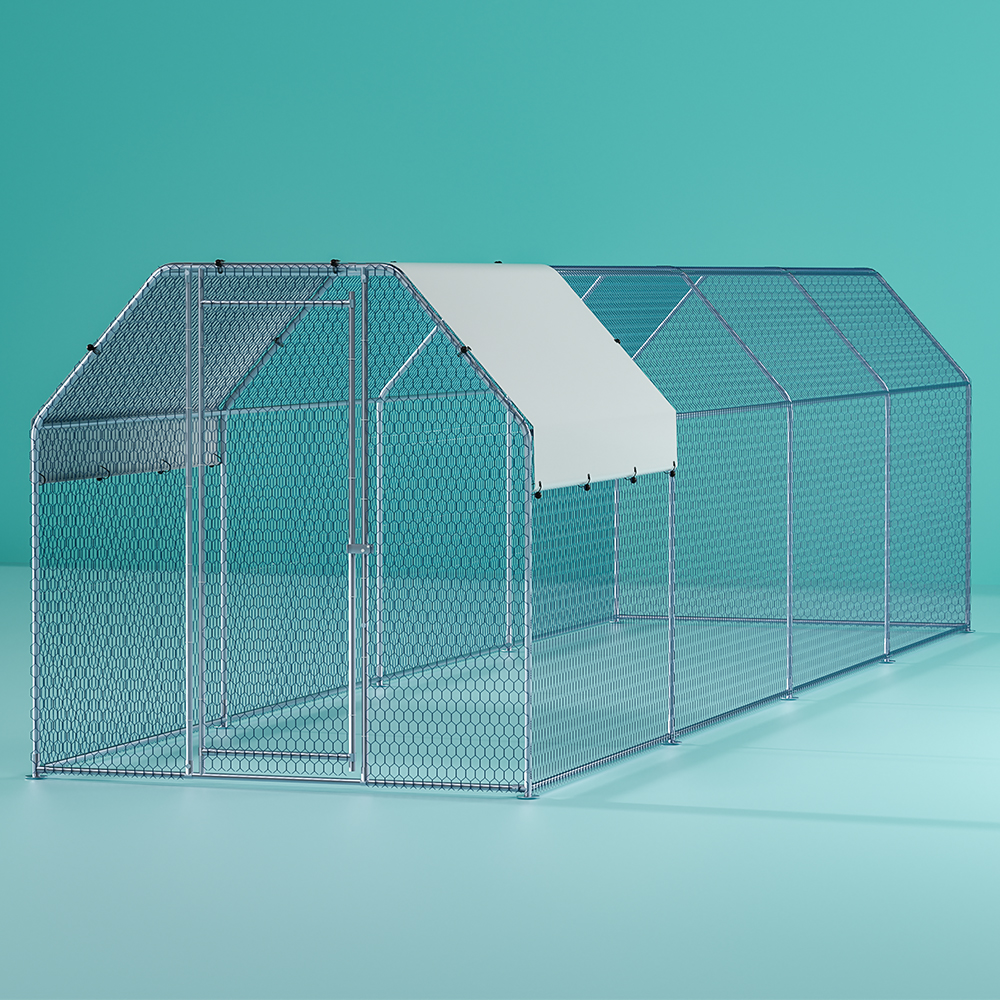 i. Pet Chicken Coop Cage Run Rabbit Hutch Large Walk In Hen House Cover 2mx8mx2m