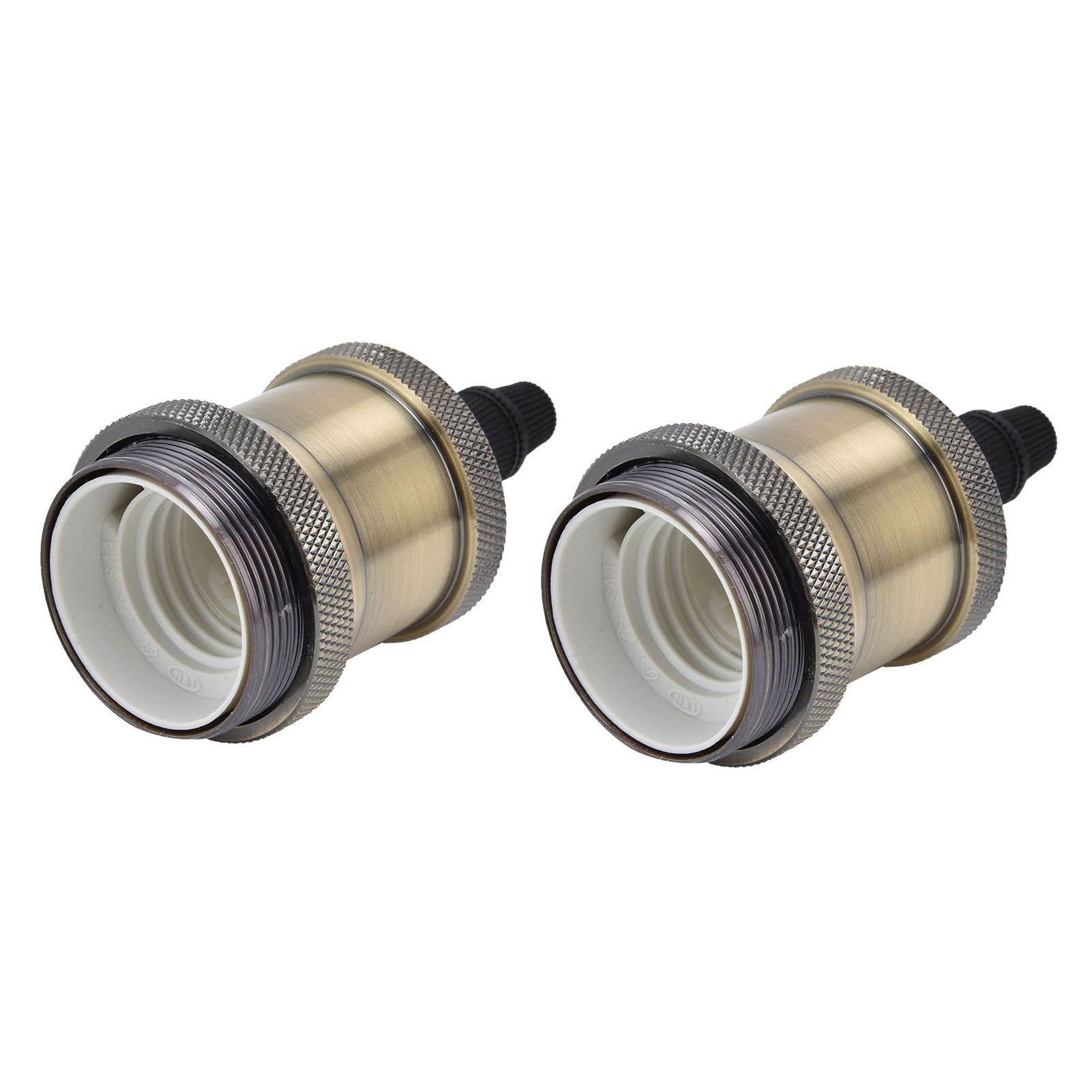 2PCS Vintage Lamp Socket Retro Aluminum Lamp Holder DIY Accessories for E26/27 Vintage BulbsGreen Bronze — image 5