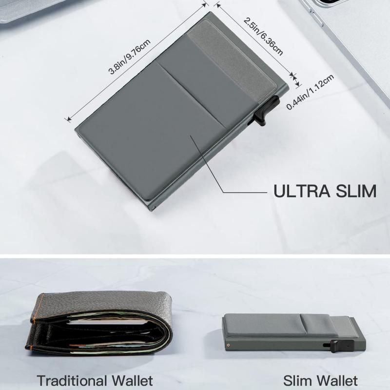 Pink RFID Blocking Aluminum Wallet - Slim Pop Up Card Holder - 10+ Card Capacity, Cash Pocket, Lightweight Front Pocket Design โ image 2
