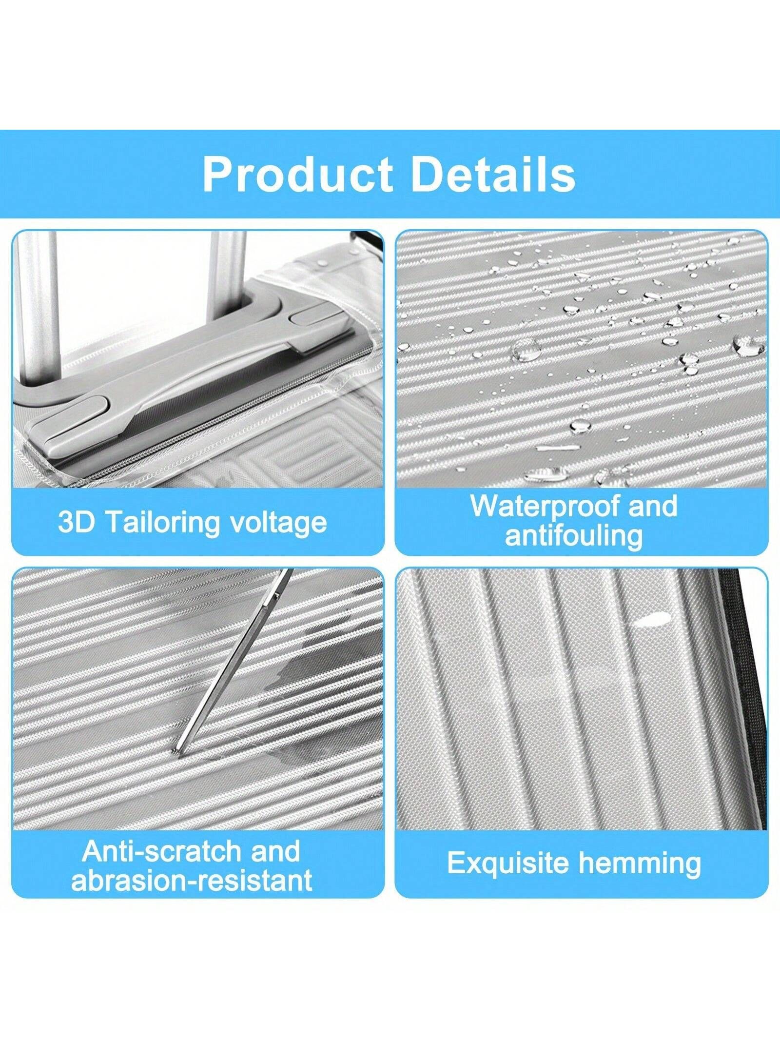 Heavy Duty High Quality PVC Luggage Cover Transparent Design Telescopic Handle Cover Scratch Resistant Luggage Protector For Travel Suitable For 24 Inches Dust โ image 5