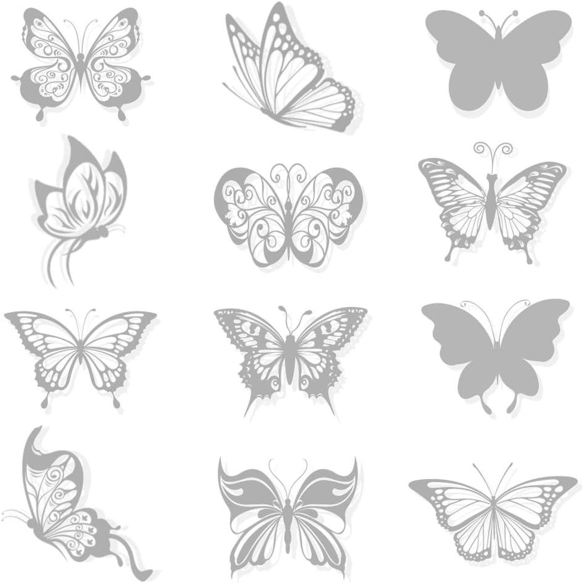 36 pieces - Anti-Collision Stickers - butterfly stickers - with anti-collision warning - transparent window stickers - prevention of collisions with people and