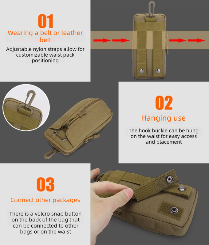 Green camouflage Multi-Functional Outdoor Water Bottle & Phone Pouch – Tactical Zippered Waist Pack for Travel, Hiking, and Daily Use — image 6